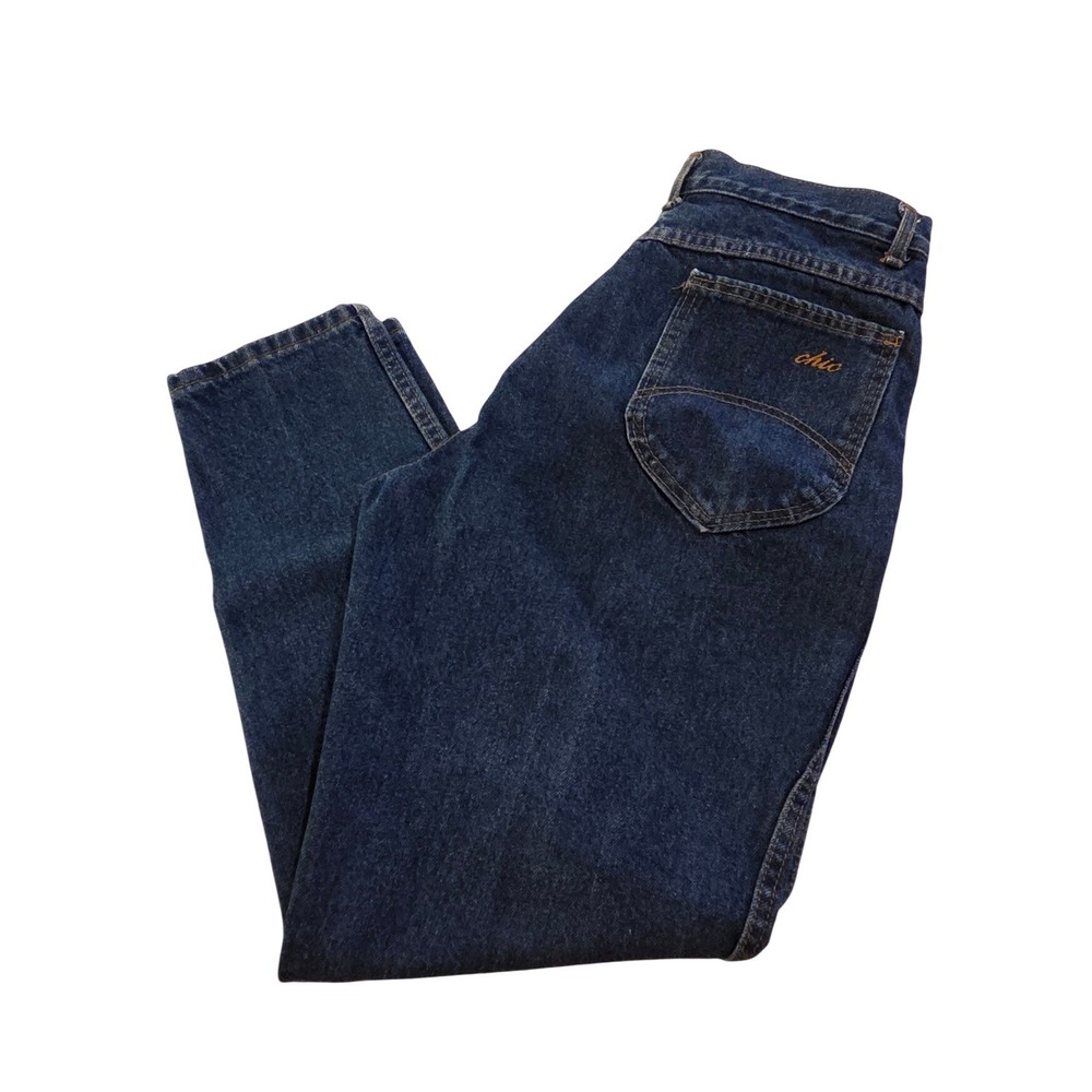 Vintage Chic High Waisted Tapered Leg Jeans‎ Indigo Blue USA Made Size 13 Petite